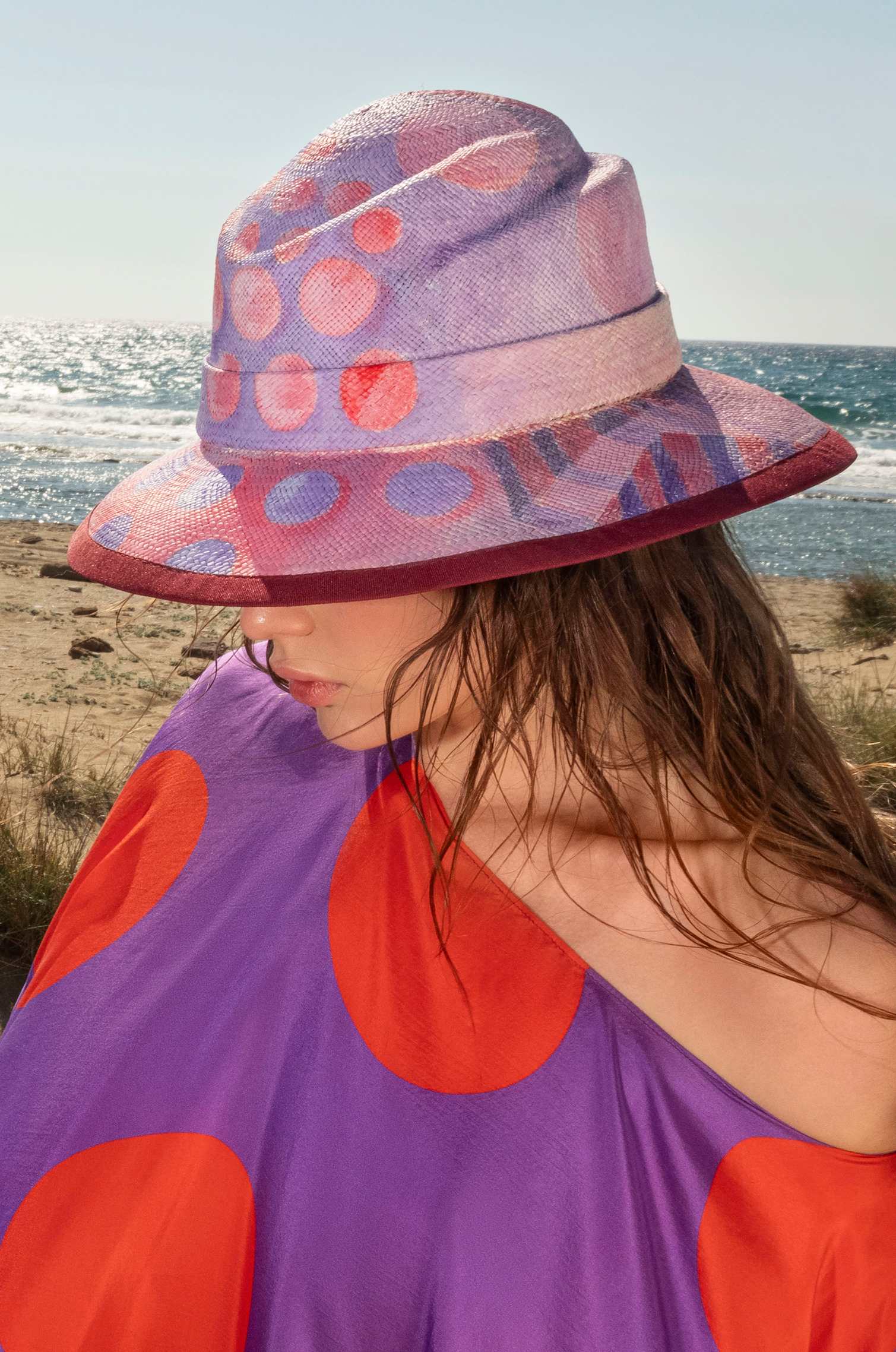 SPOT IN PURPLE 60’s PANAMA HAT