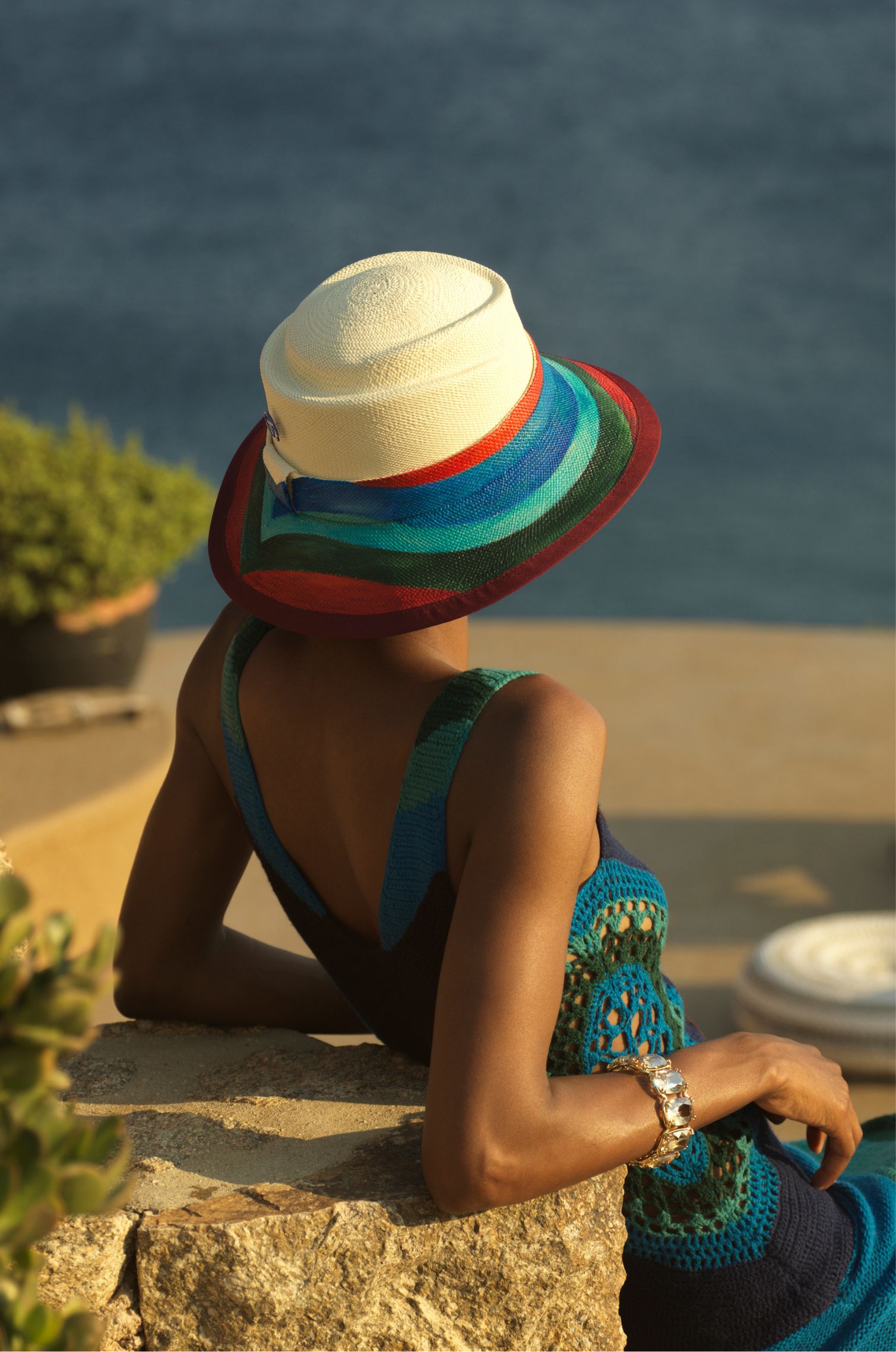 COLOR WAVES PANAMA HAT