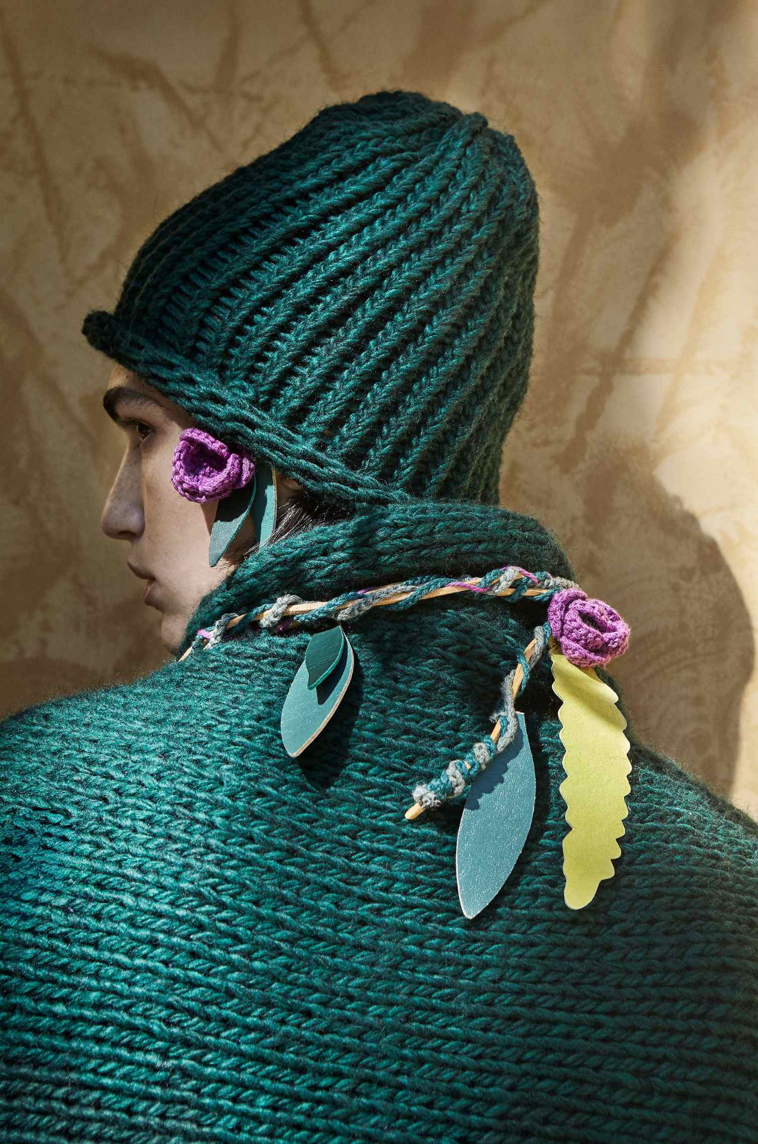 Handknitted Green Beanie