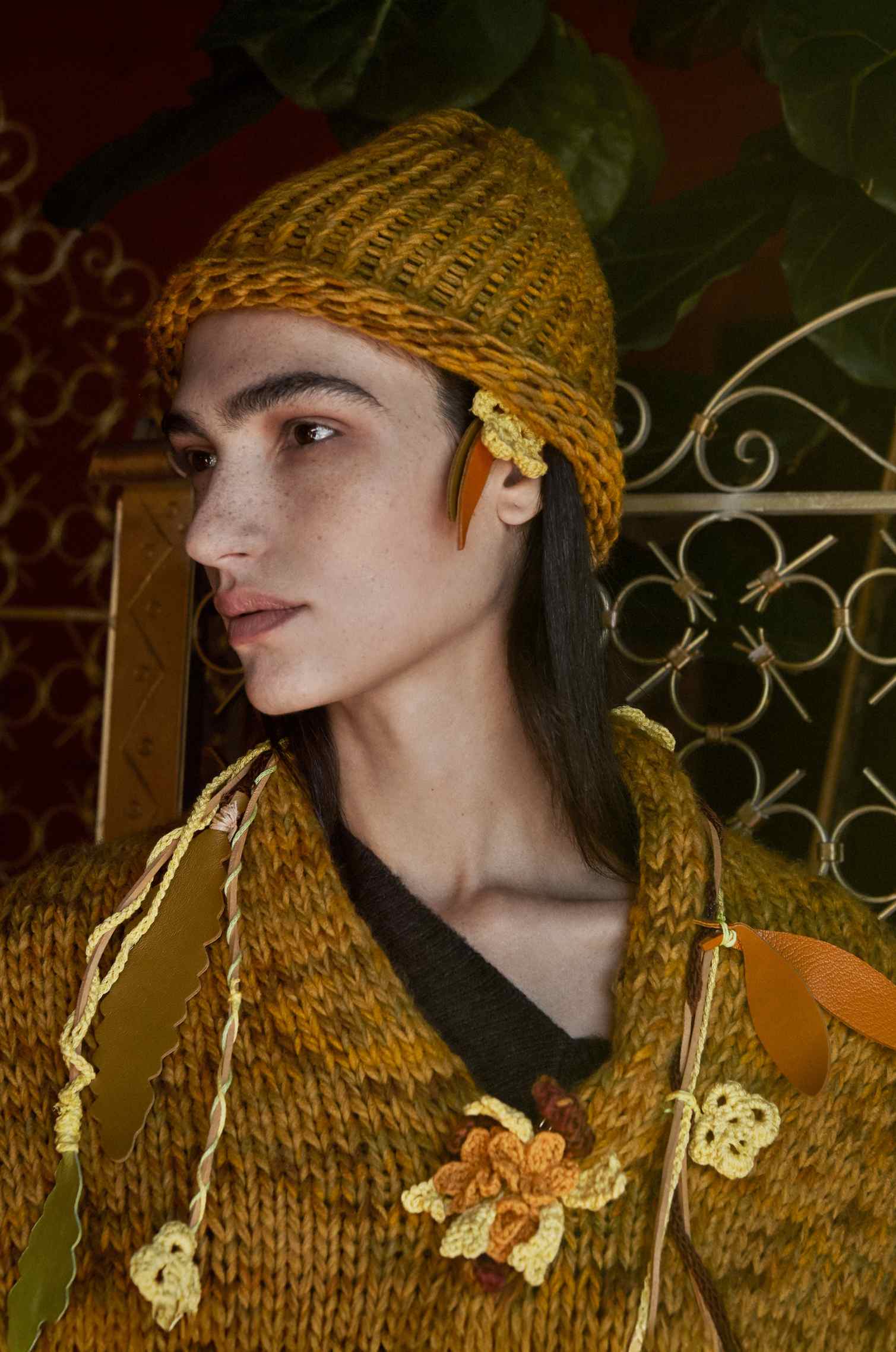 Handknitted Ochre Mix Beanie