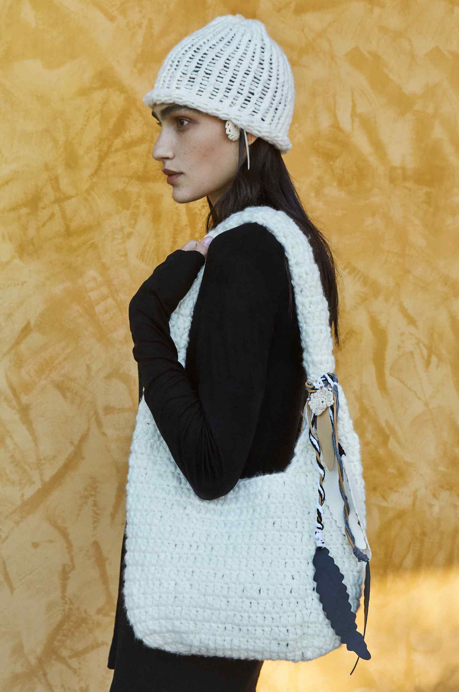 Handknitted White Beanie