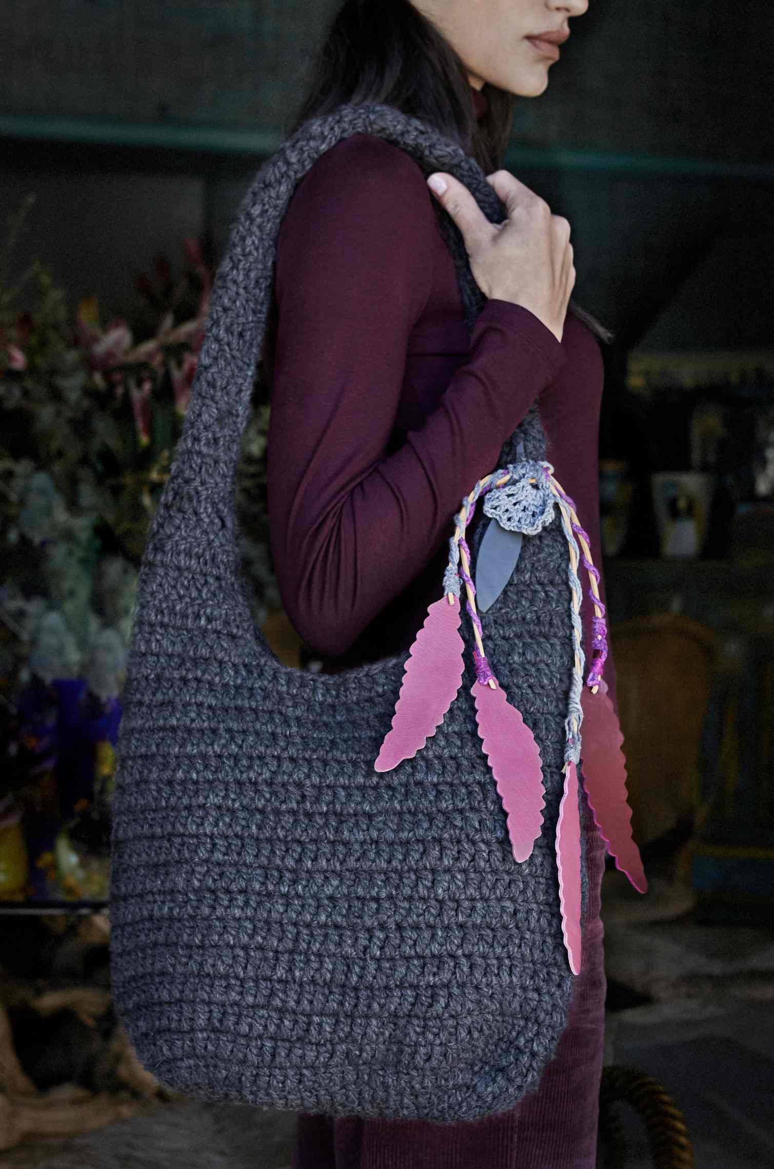 Handknitted Gray Bag