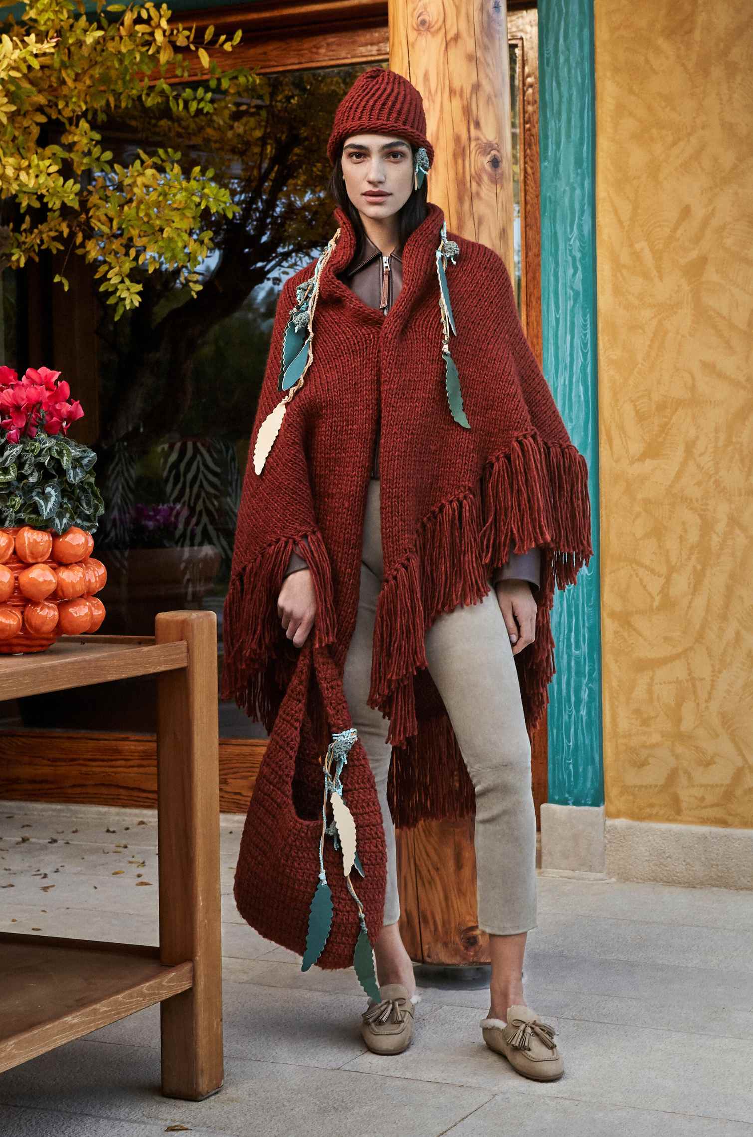 Handknitted Brown Shawl