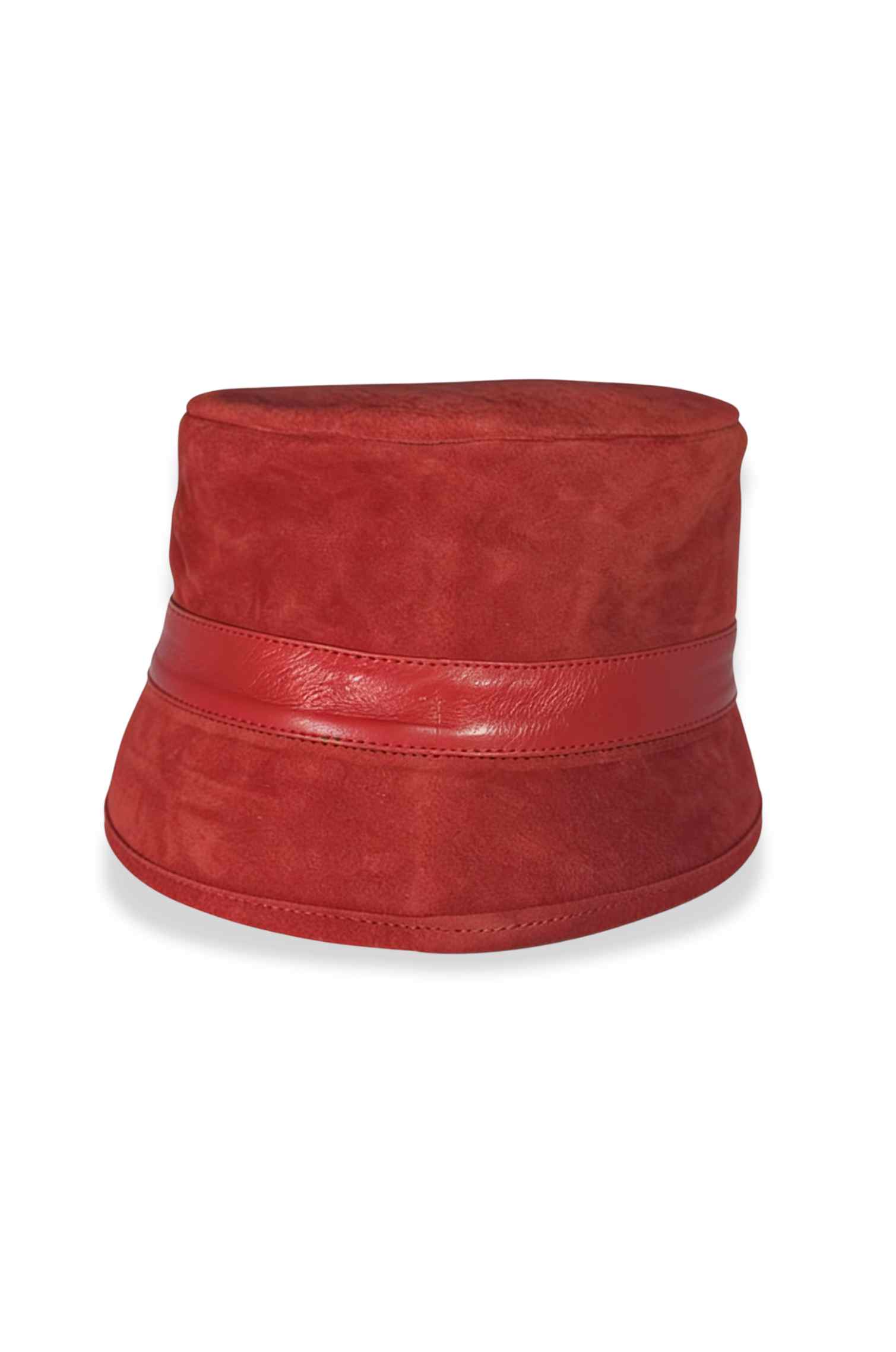 Bucket Red Suede Hat