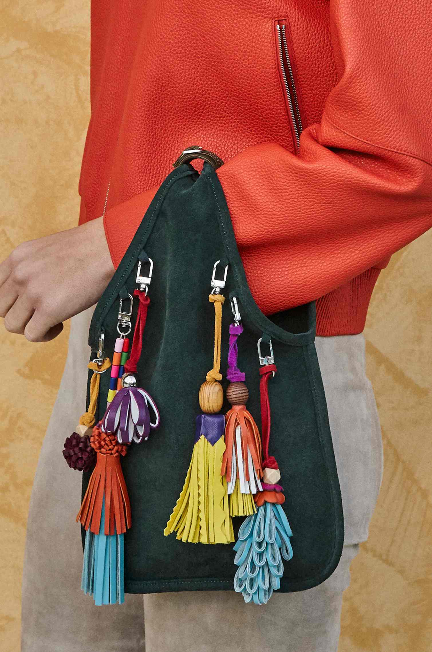 Charm Green Suede Bag