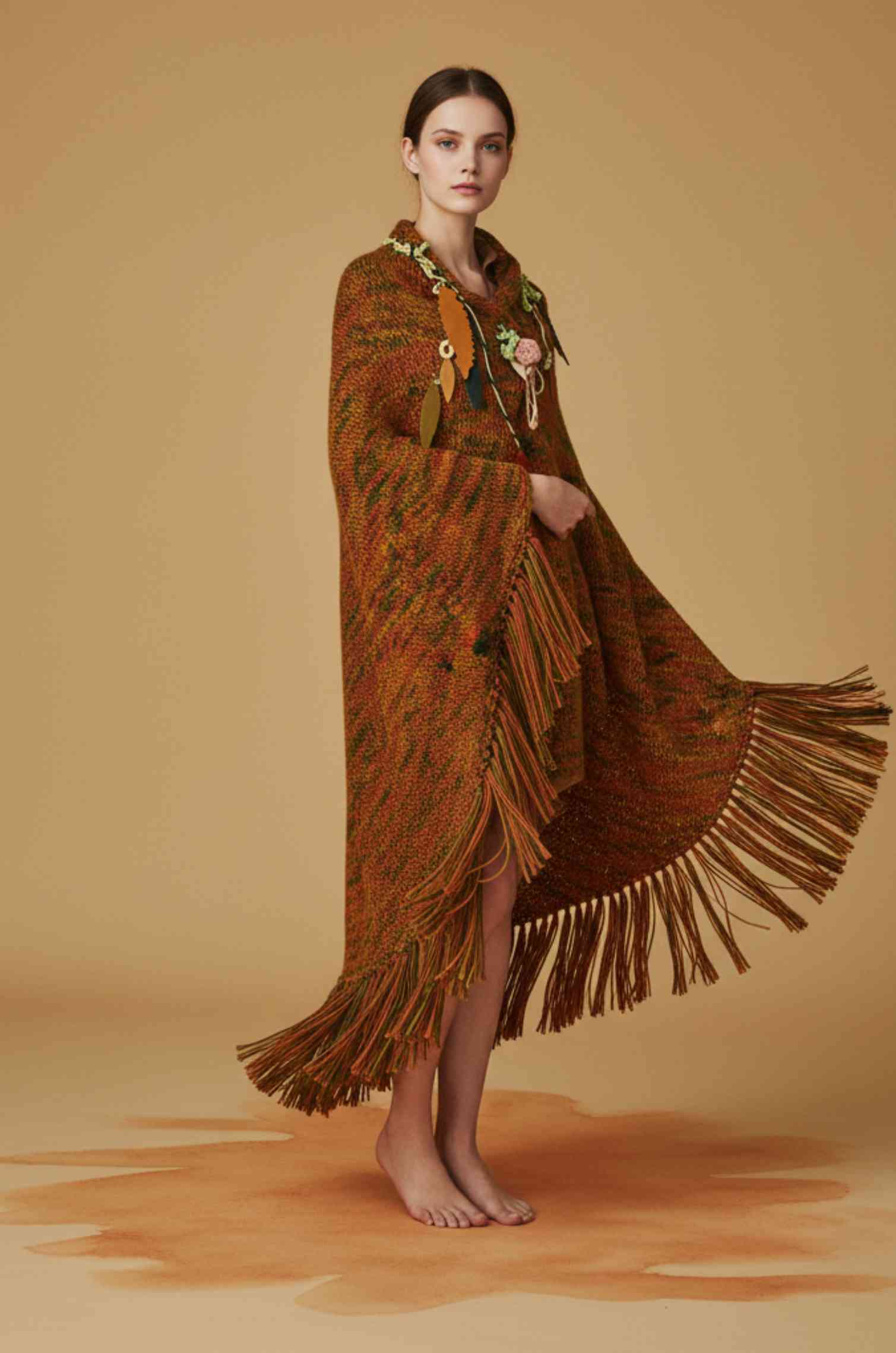 Handknitted Autumn  Shawl