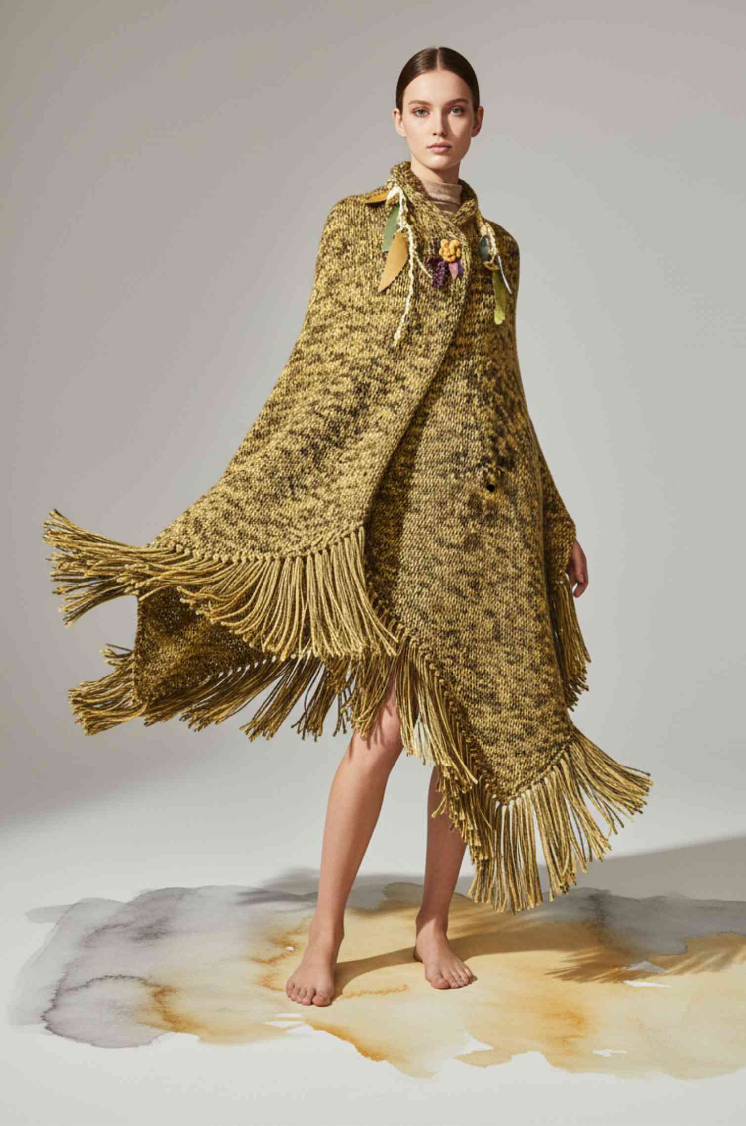 Handknitted Smoke Gray  Shawl