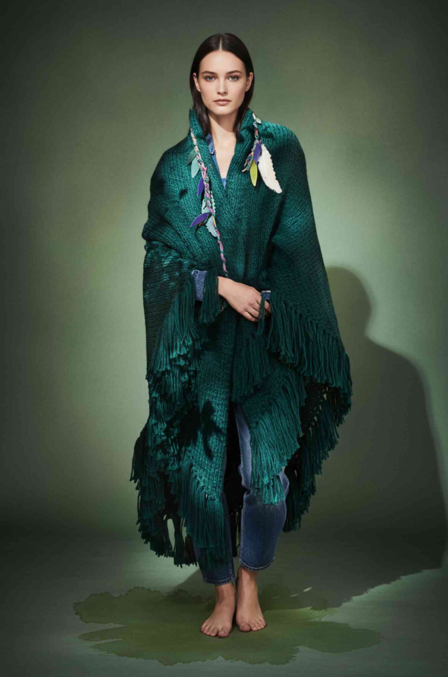 Handknitted Green Shawl