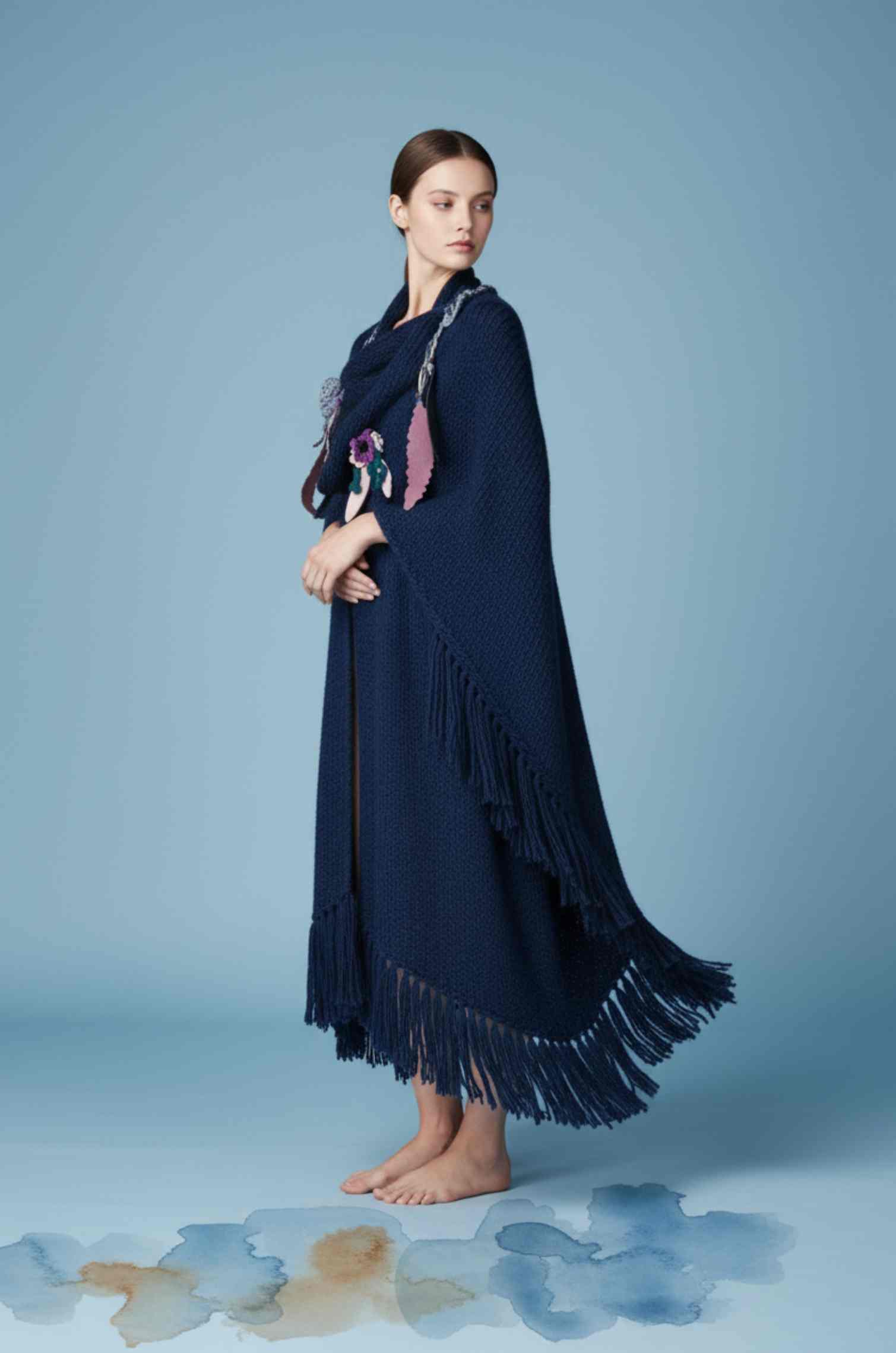 Handknitted Blue Shawl