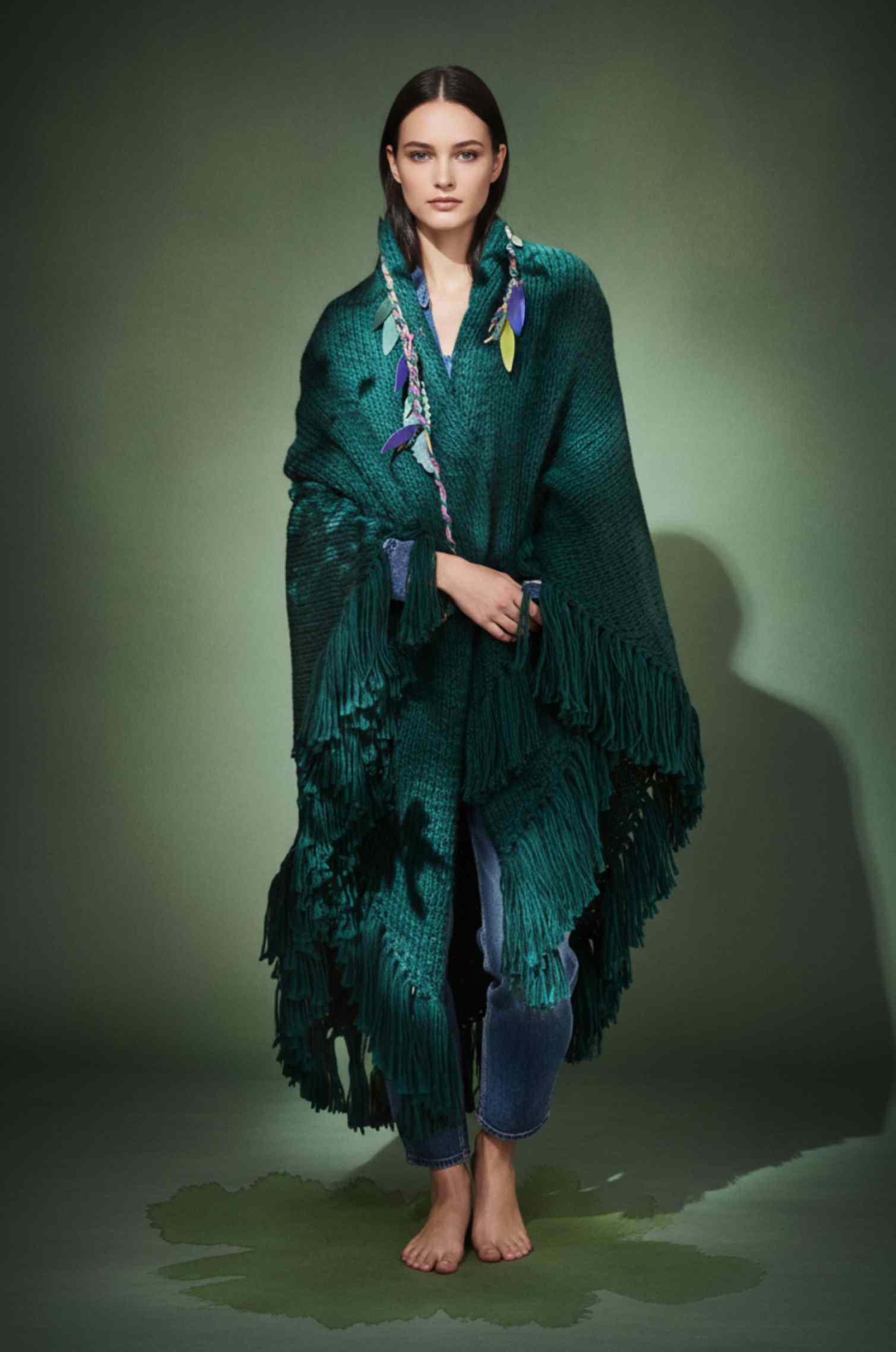 Handknitted Green Shawl