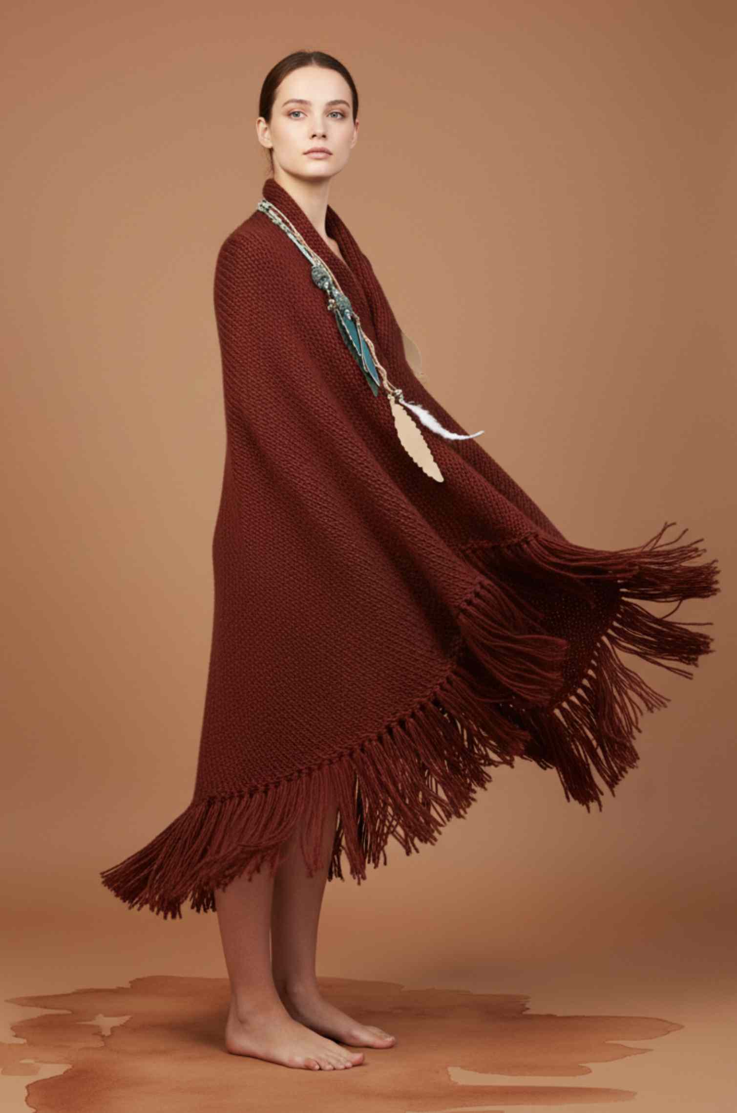 Handknitted Brown Shawl