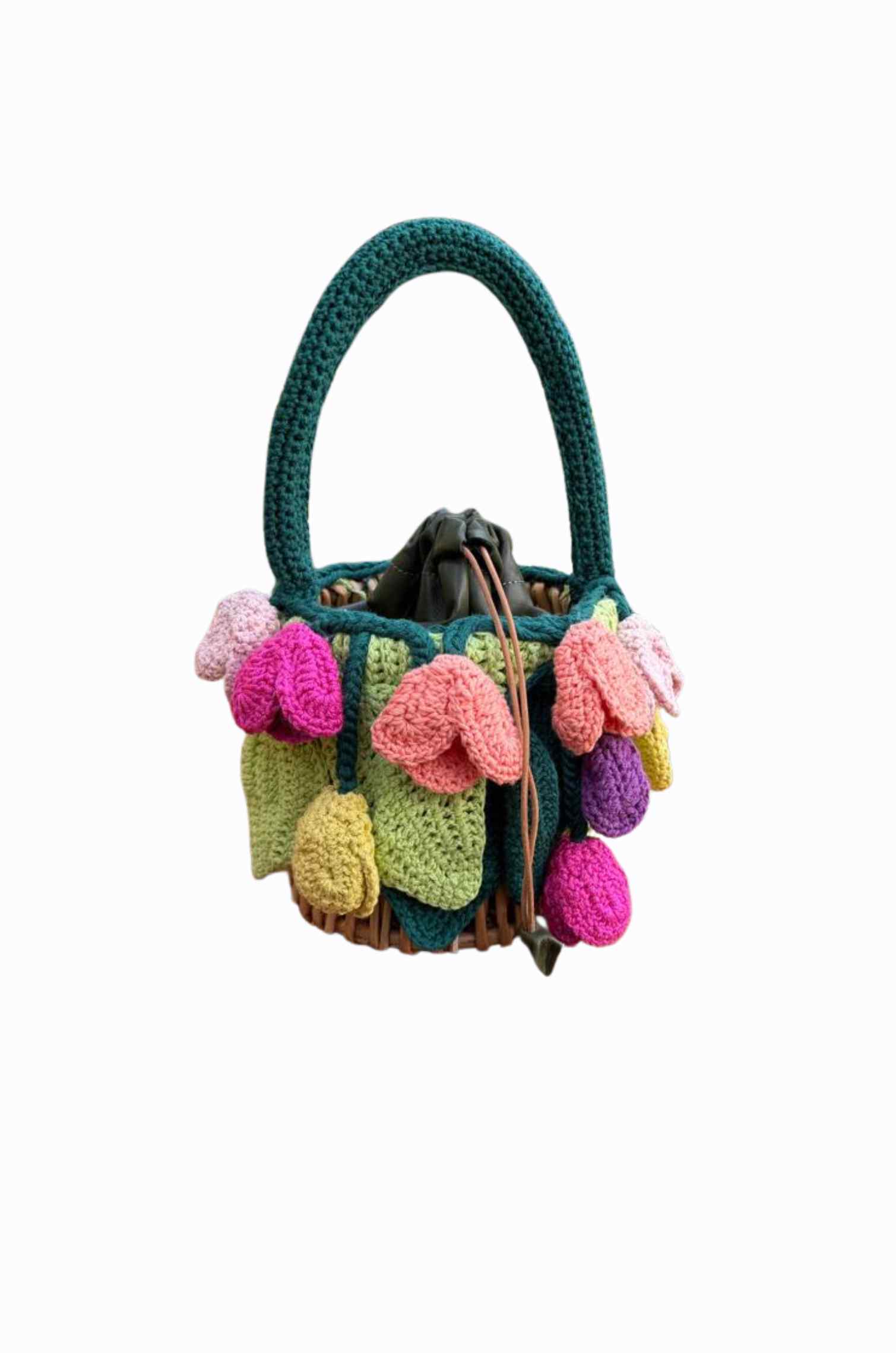 Tulip Cascade Wicker Bag