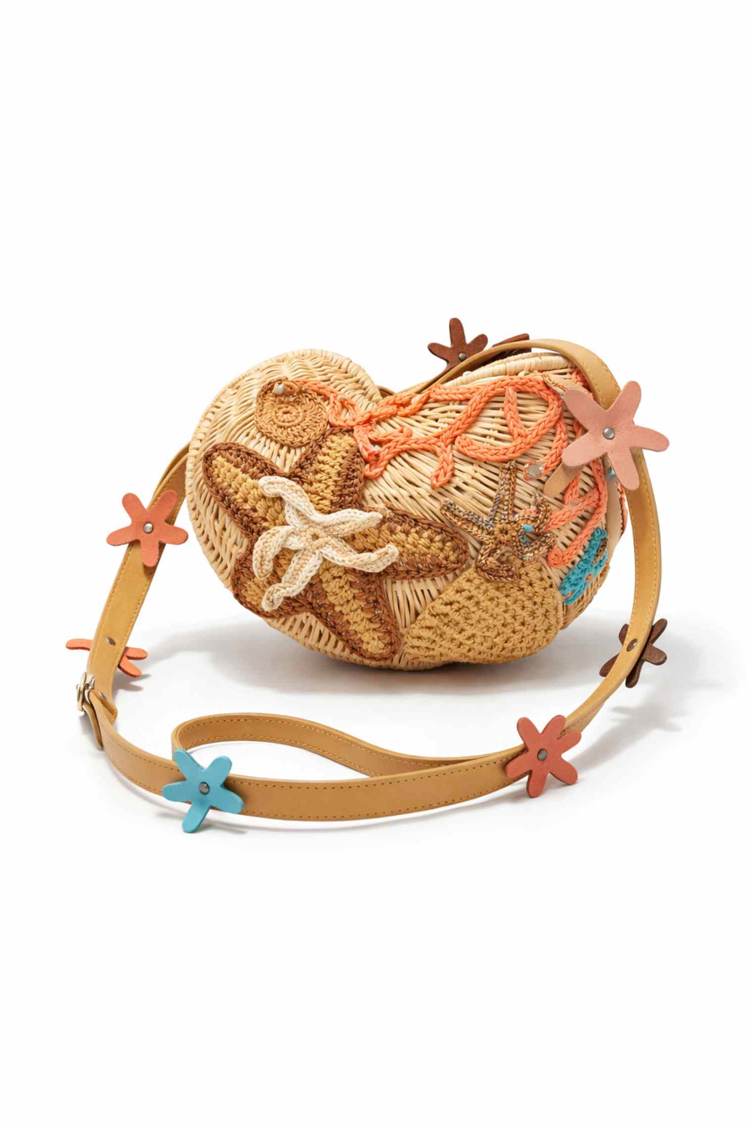 Ocean Treasures Wicker Bag / Handcrafted Crochet