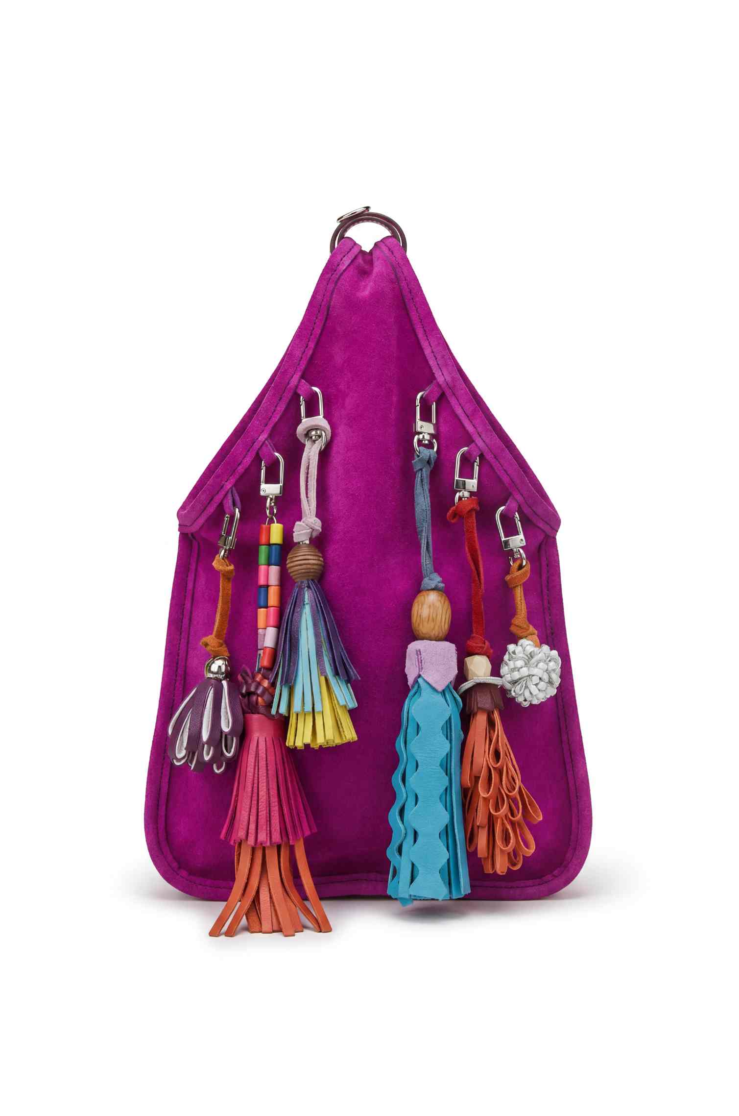 Charm Royal Magenta Suede Bag