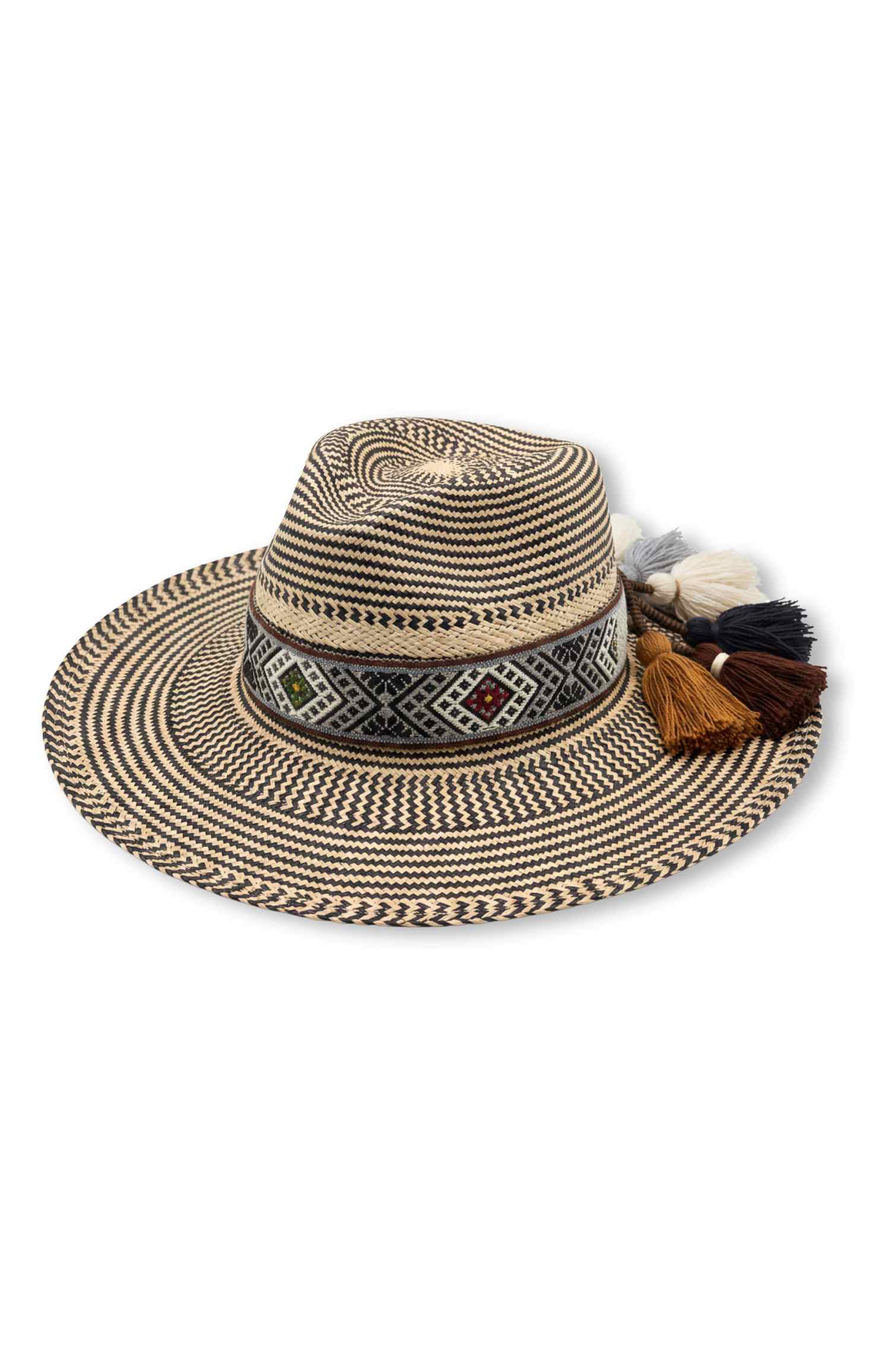 Noir Mosaic Panama Hat