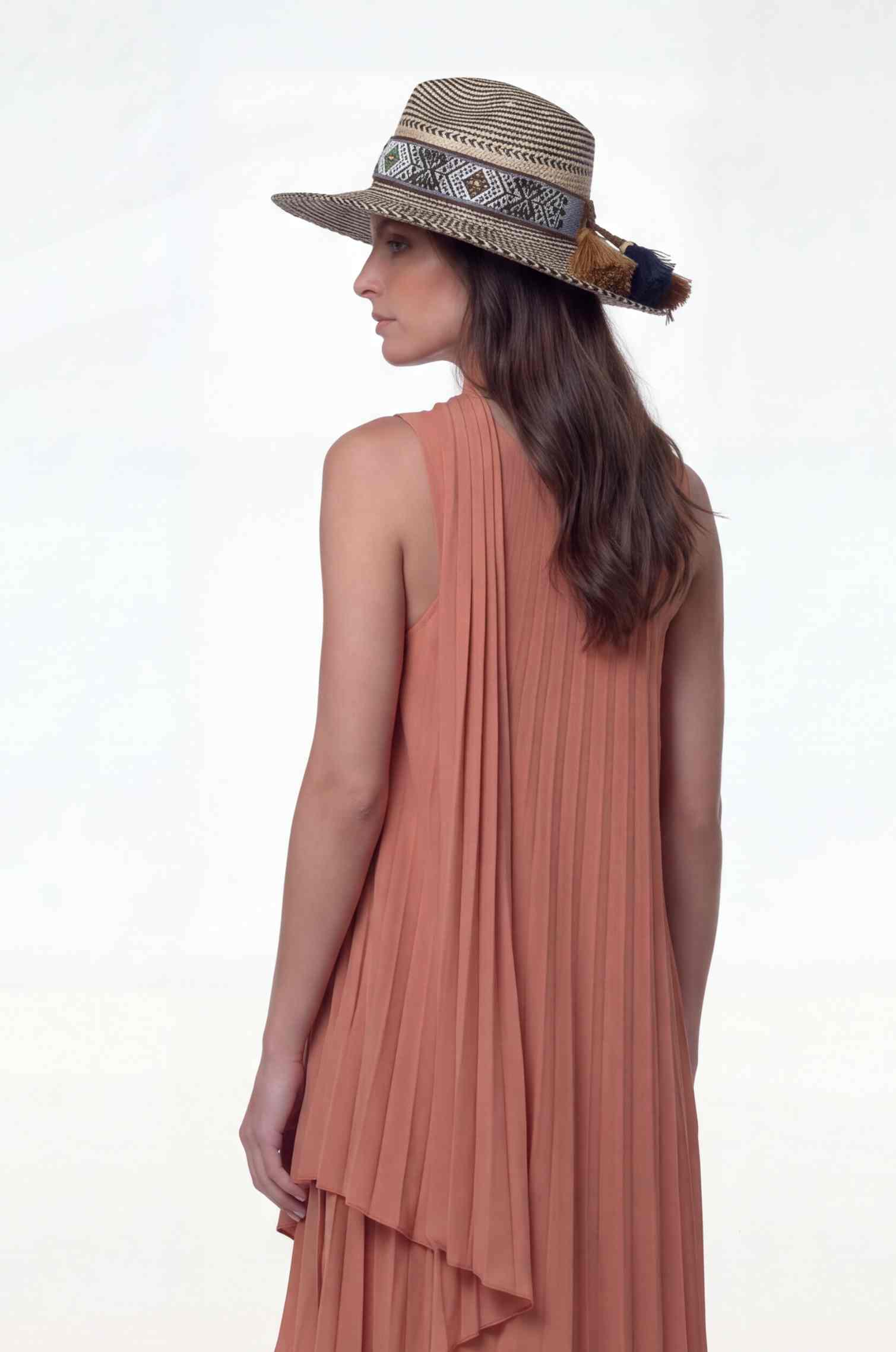 Noir Mosaic Panama Hat