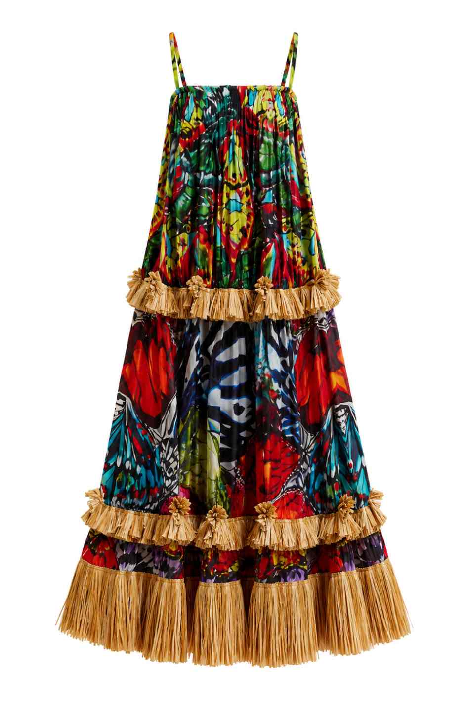 Fluttering fringe maxi dress