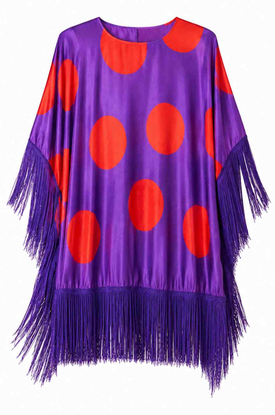 Spot in purple 60’s silk poncho