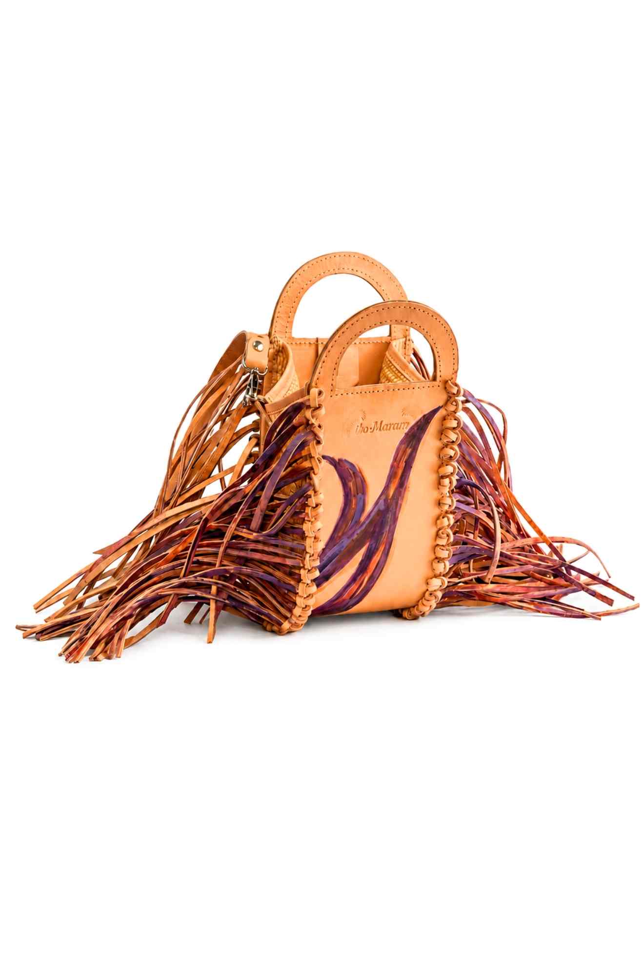 Violet zebra leather bag