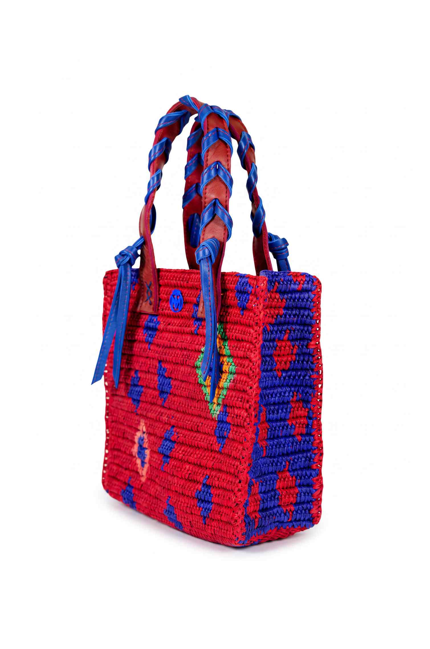 Spot in purple 60’s crochet Panama bag