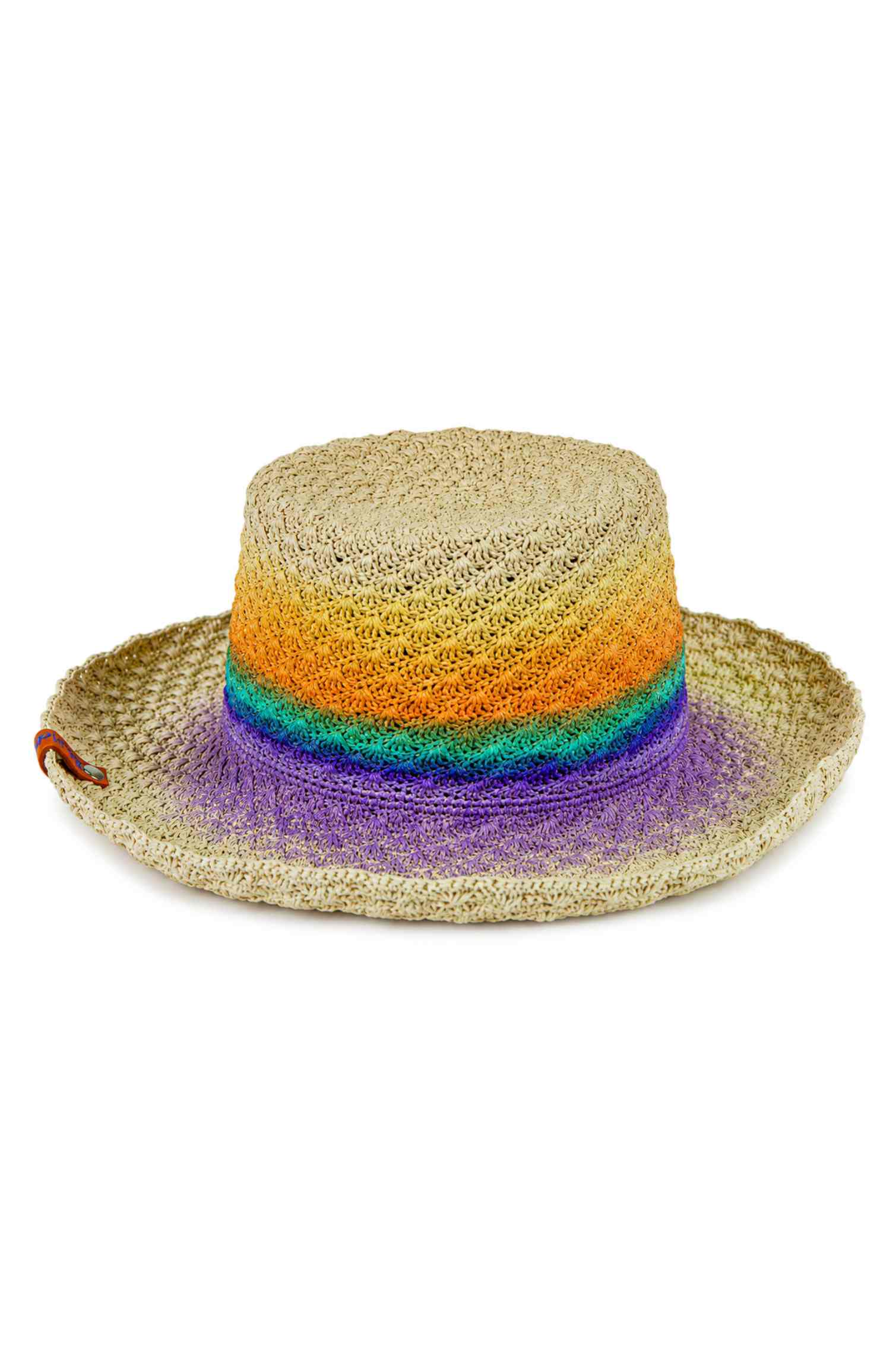 Tie dye stripes Panama crochet hat