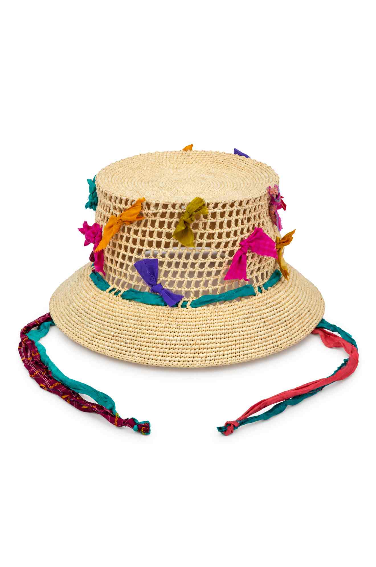 CRAZY RIBBONS PANAMA HAT