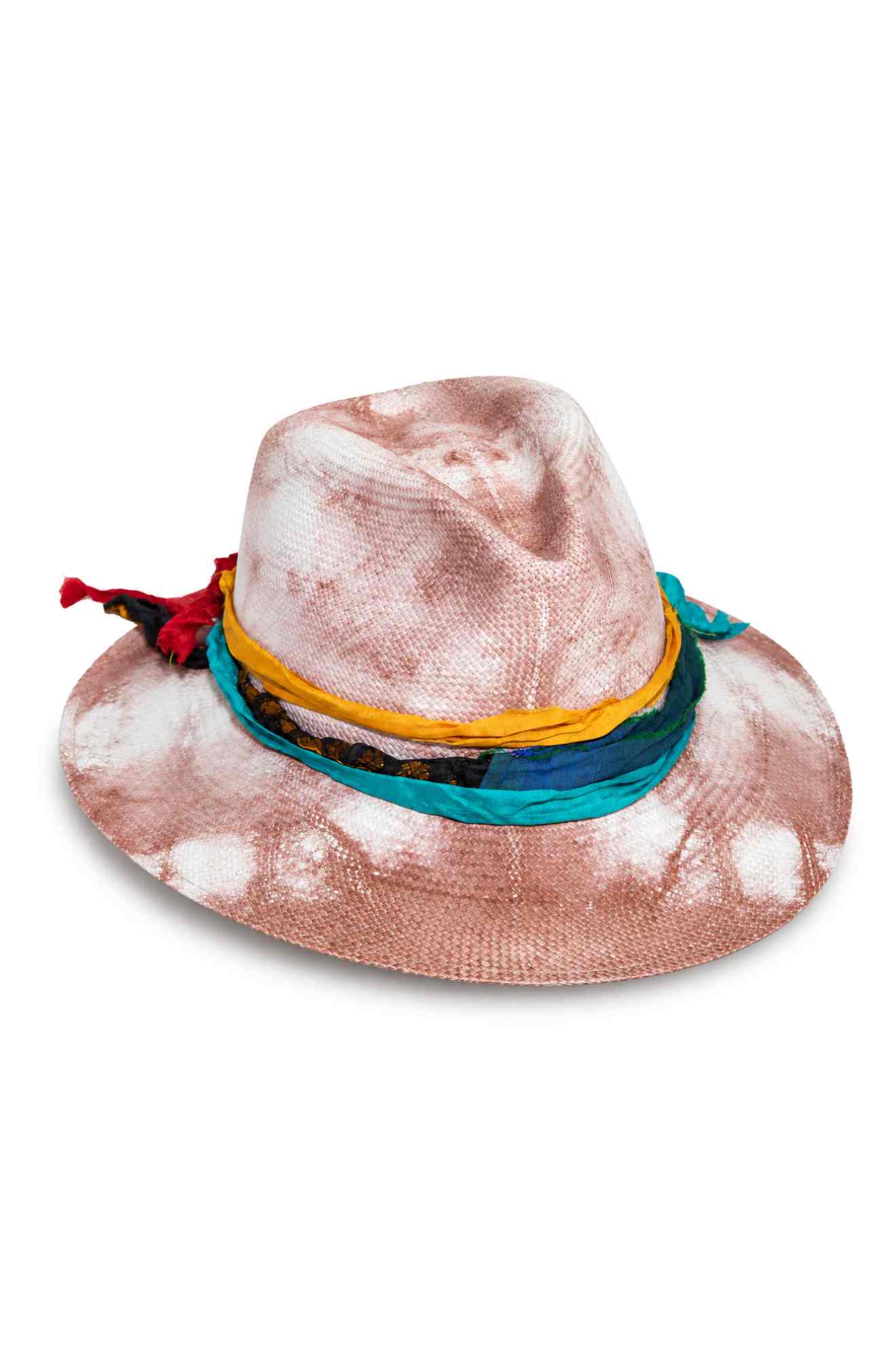 TIE DΥE BROWN PANAMA HAT