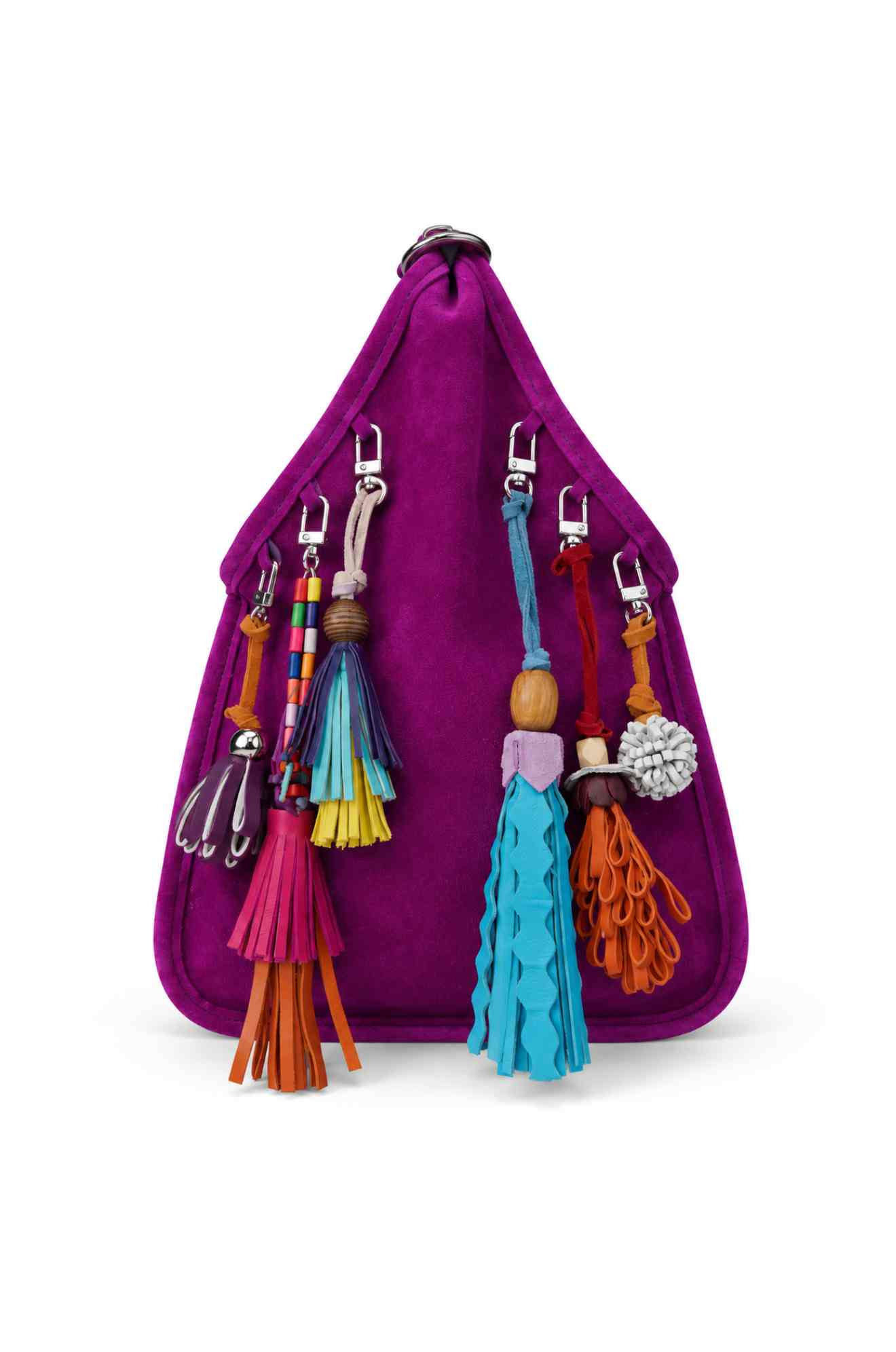 Charm Royal Magenta Suede Bag