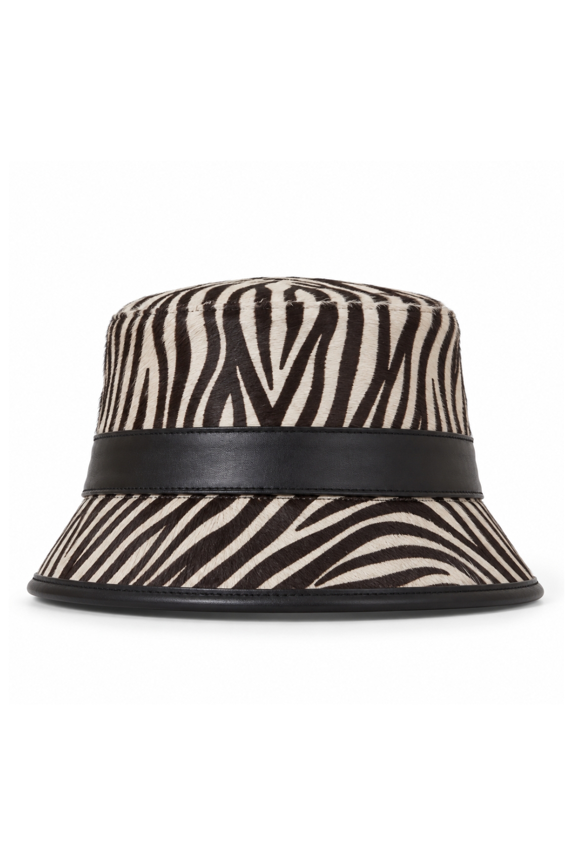 Bucket Calfskin Zebra Hat