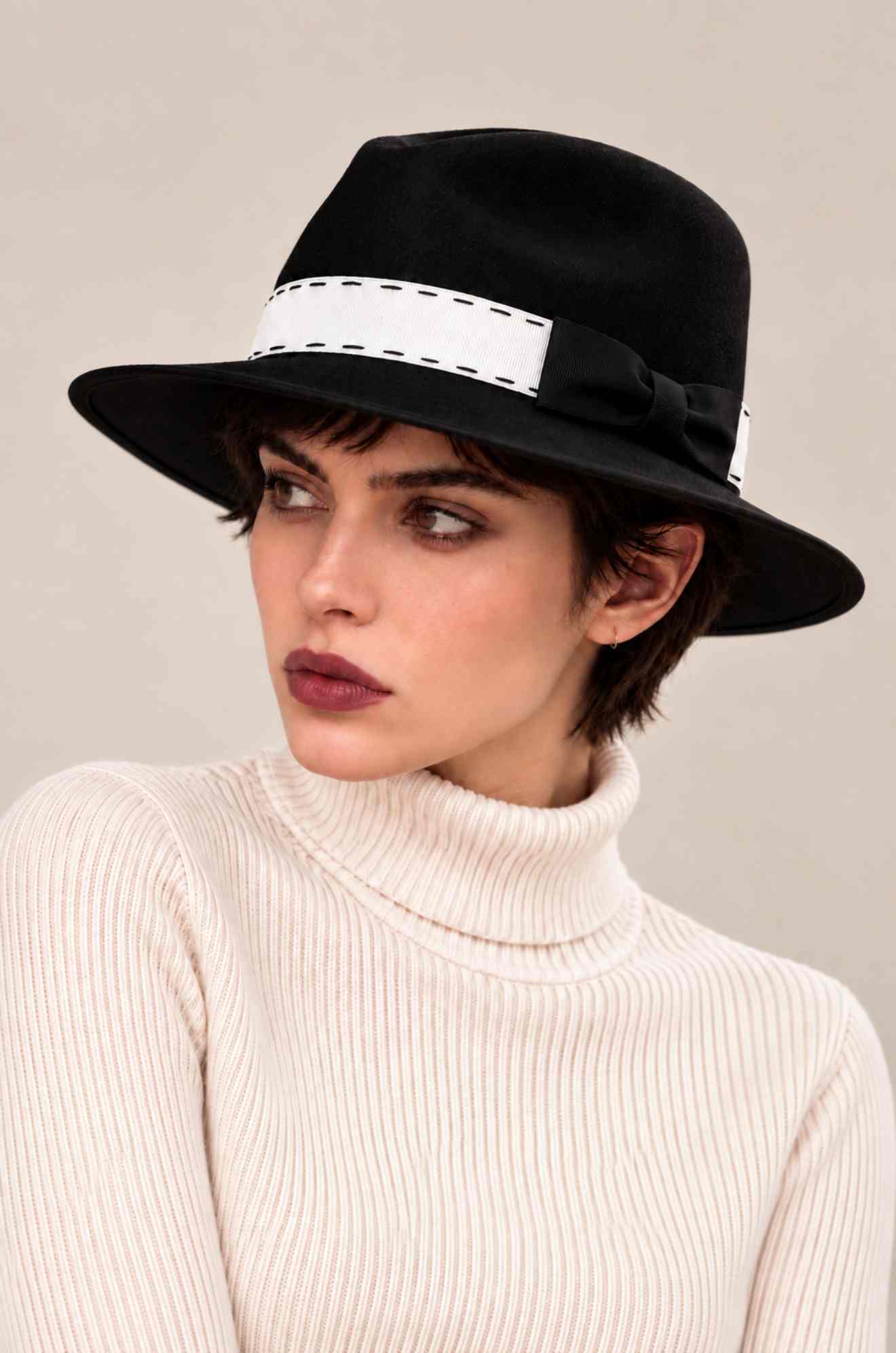 BLACK SHADOW WOOL HAT
