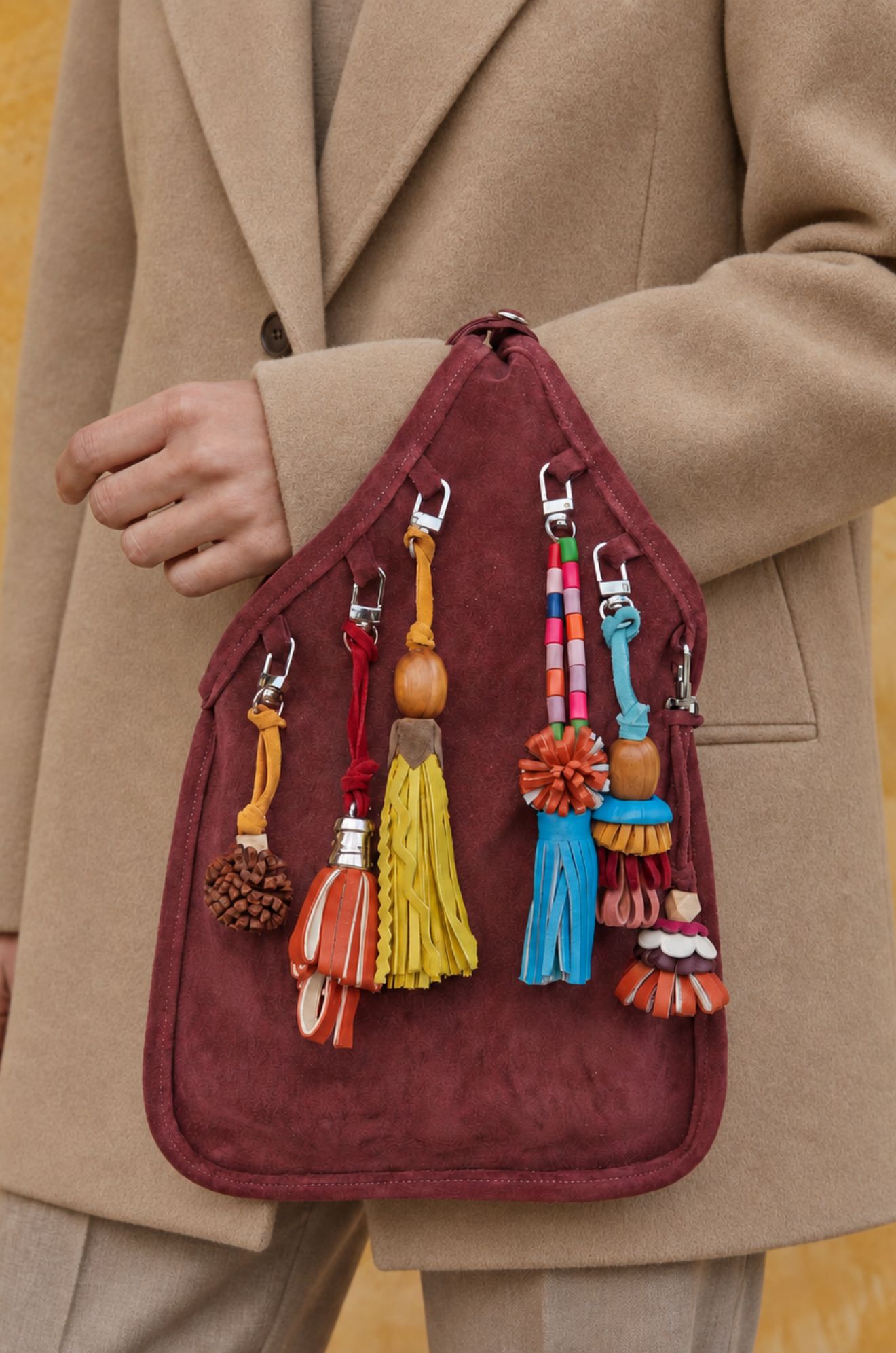 Charm Dusty Rose Suede Bag