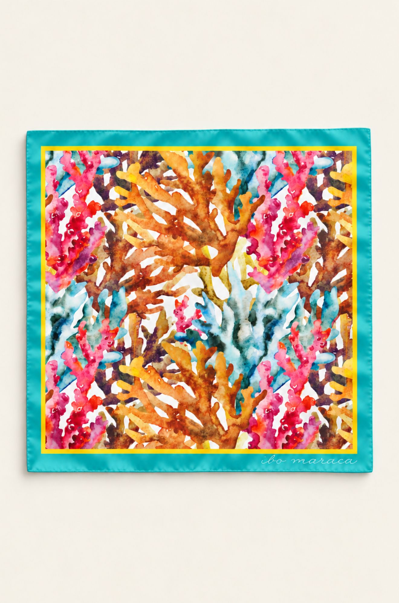 CORALS TWILL SILK SCARF
