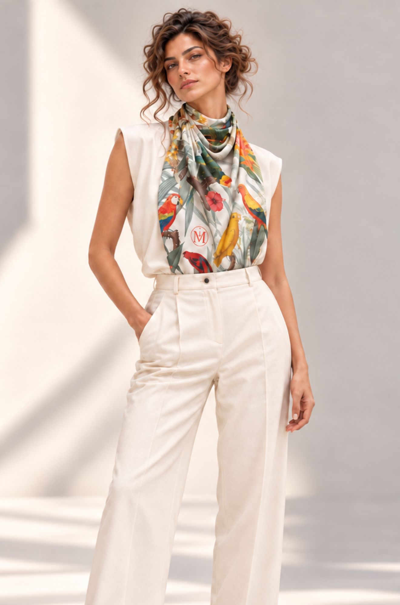 PARROTS SILK SCARF