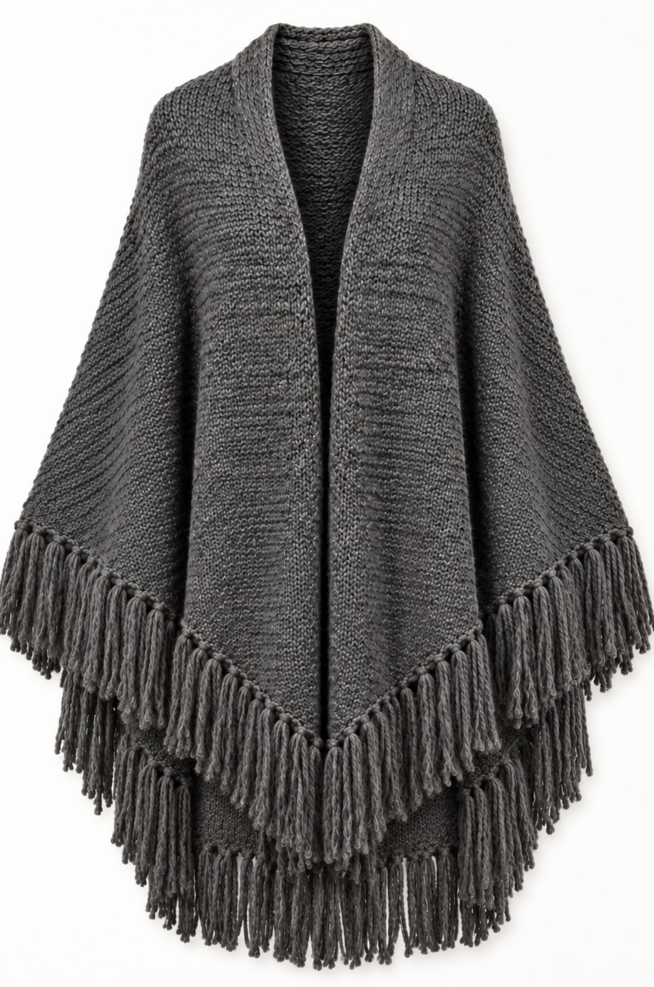 Handknitted Gray Shawl