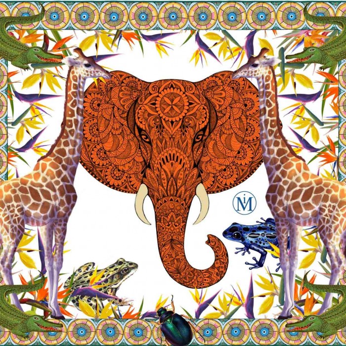 ELEPHANT SILK SCARF