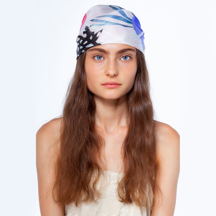 FLOWERS SHEER SILK SCARF