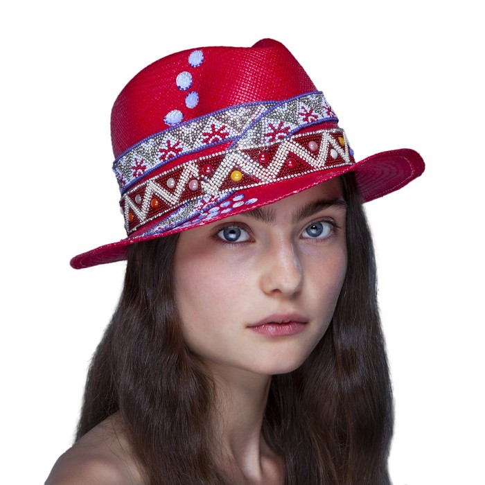 RED GLOSSY BUBBLES HAT