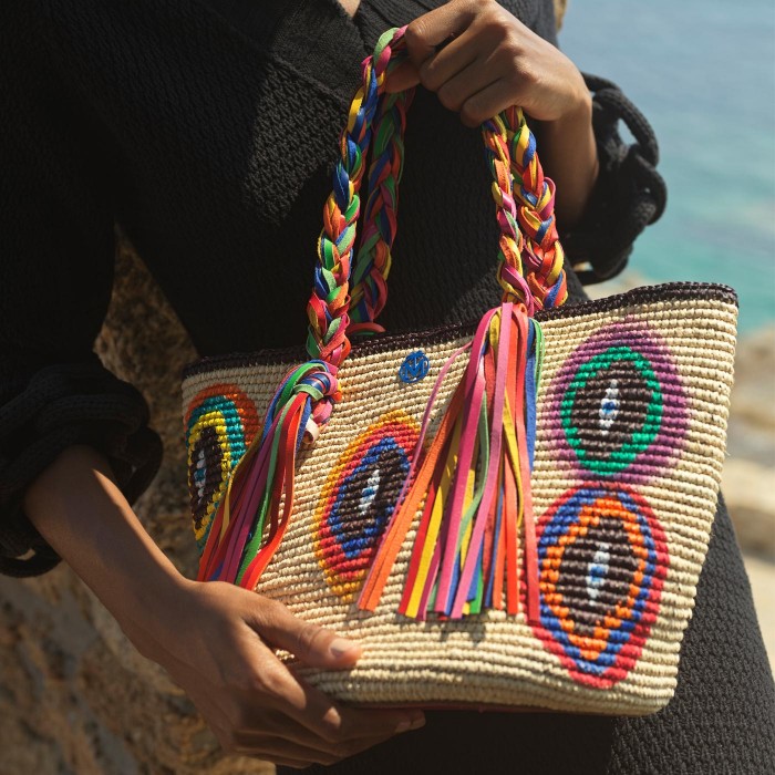 BRIGHT EYES CROCHET PANAMA BAG