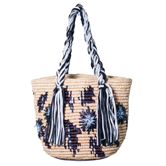 STRIPES OF TRIO CROCHET PANAMA BAG