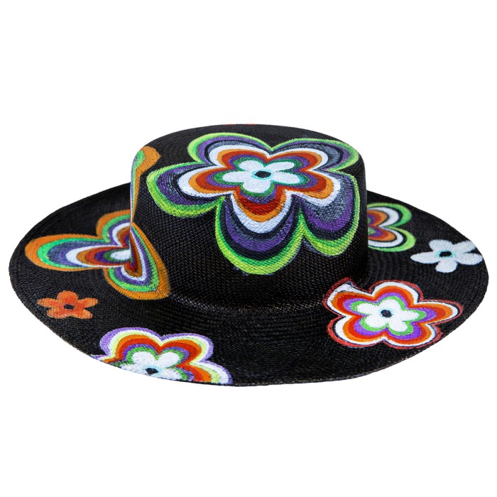 60's SPRING FLOWER PANAMA HAT