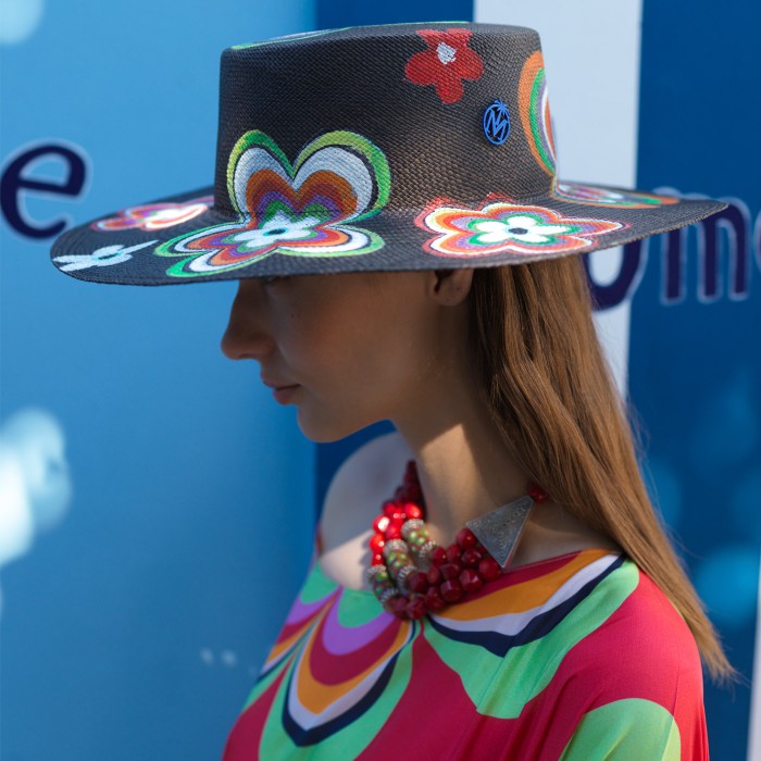 60's SPRING FLOWER PANAMA HAT