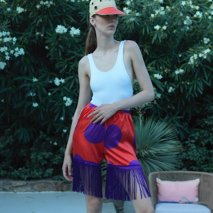 SPOT IN PURPLE 60’s SILK SHORTS