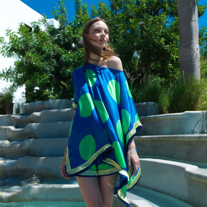 SPOT AT THE SEA 60’s SILK PONCHO