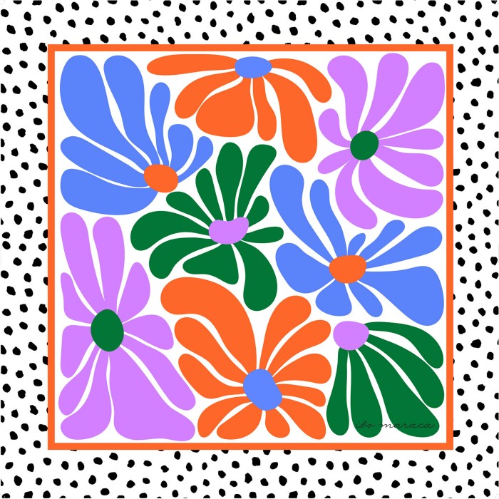 60's  DOTS FLOWERS SKIRT