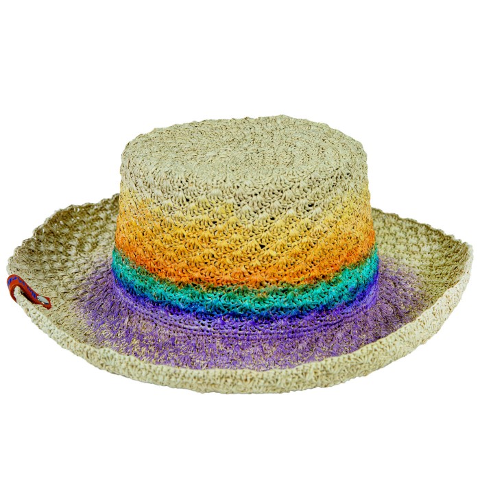 TIE DYE STRIPES PANAMA CROCHET HAT