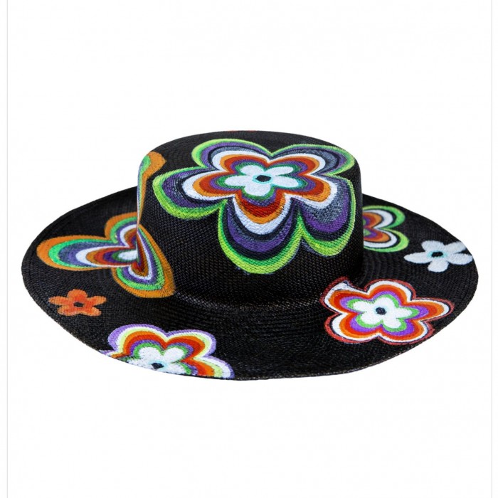 60's SPRING FLOWER PANAMA HAT