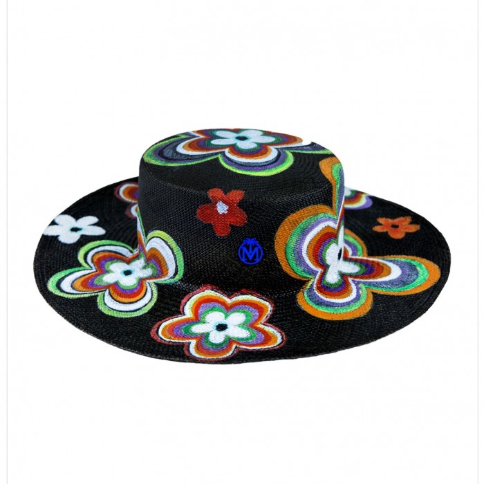 60's SPRING FLOWER PANAMA HAT