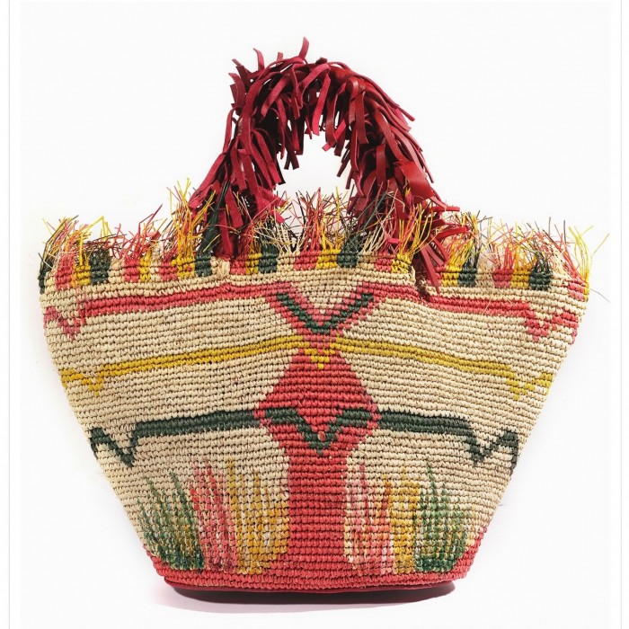 ZIG ZAG CROCHET PANAMA BAG