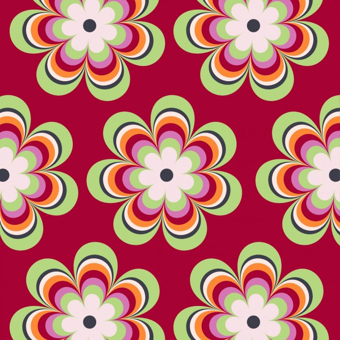 60's SPRING FLOWER SILK PONCHO