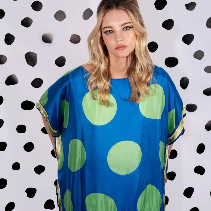 SPOT AT THE SEA 60’s SILK PONCHO